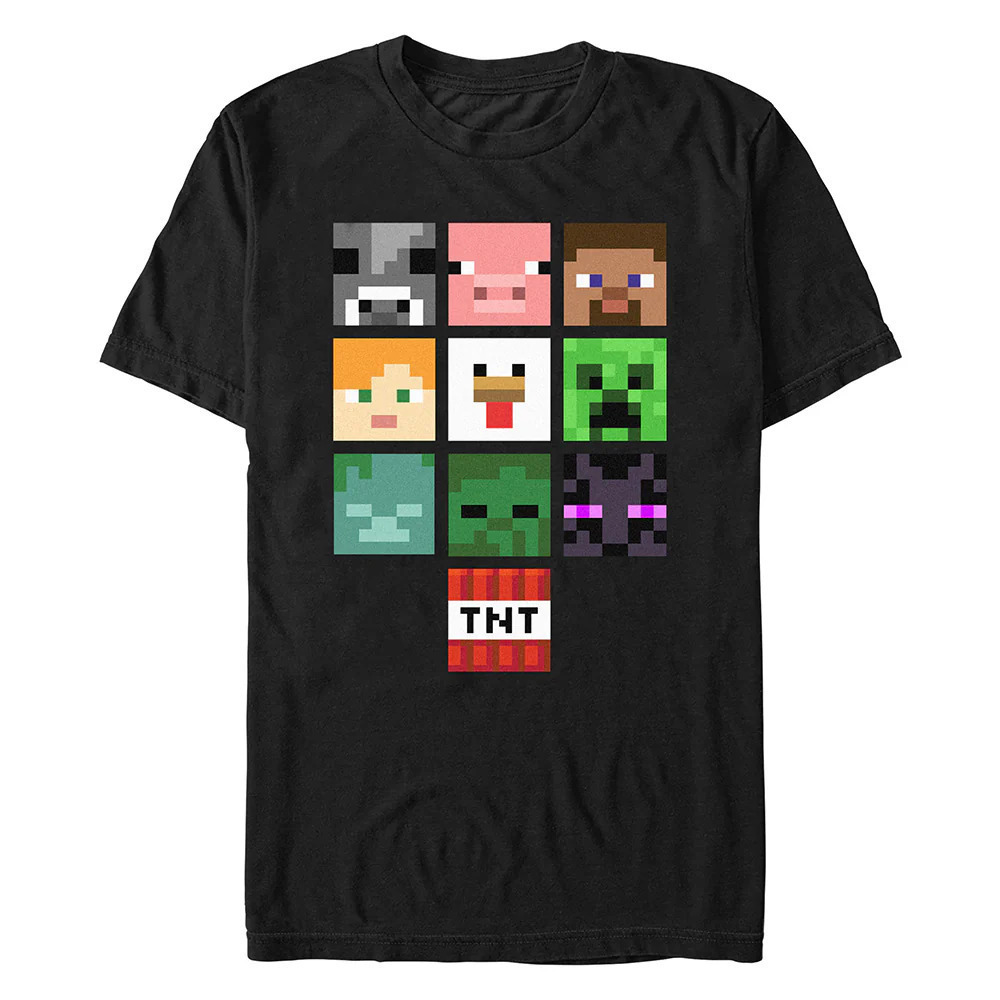 Minecraft All The Big Faces Adult T-Shirt